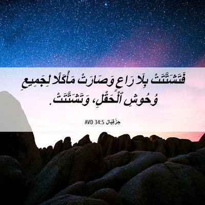 Picture 06 - حِزْقِيَال 34:5 AVD - فَتَشَتَّتَتْ بِلَا رَاعٍ - Bible Verse Picture