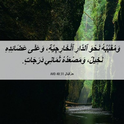 Picture 06 - حِزْقِيَال 40:31 AVD - وَمُقَبَّبُهُ نَحْوَ - Bible Verse Picture