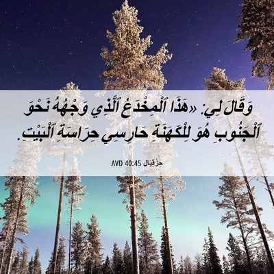 Picture 06 - حِزْقِيَال 40:45 AVD - وَقَالَ لِي: «هَذَا - Bible Verse Picture