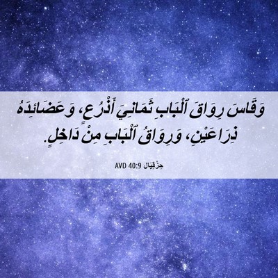 Picture 06 - حِزْقِيَال 40:9 AVD - وَقَاسَ رِوَاقَ ٱلْبَابِ - Bible Verse Picture