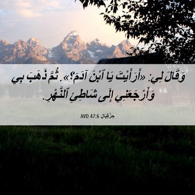Picture 06 - حِزْقِيَال 47:6 AVD - وَقَالَ لِي: «أَرَأَيْتَ - Bible Verse Picture