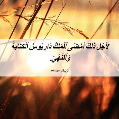 Picture 06 - دَانِيآل 6:9 AVD - لِأَجْلِ ذَلِكَ أَمْضَى - Bible Verse Picture