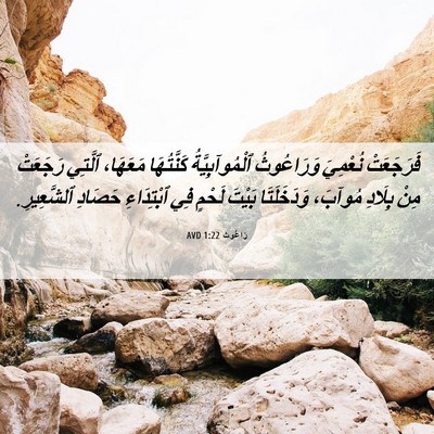 Picture 06 - رَاعُوث 1:22 AVD - فَرَجَعَتْ نُعْمِيَ - Bible Verse Picture