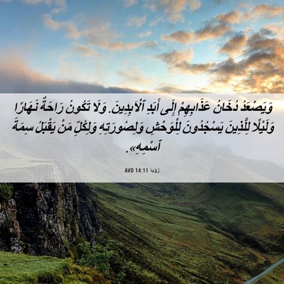 Picture 06 - رُؤيا 14:11 AVD - وَيَصْعَدُ دُخَانُ - Bible Verse Picture