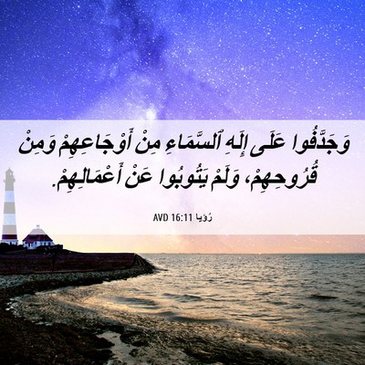 Picture 06 - رُؤيا 16:11 AVD - وَجَدَّفُوا عَلَى إِلَهِ - Bible Verse Picture