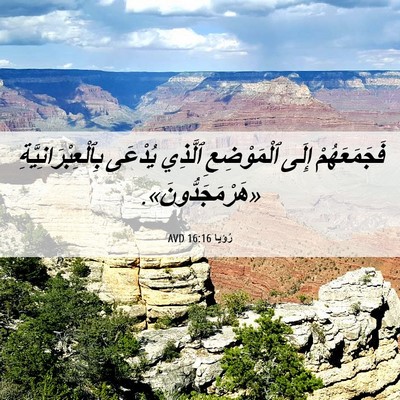 Picture 06 - رُؤيا 16:16 AVD - فَجَمَعَهُمْ إِلَى - Bible Verse Picture