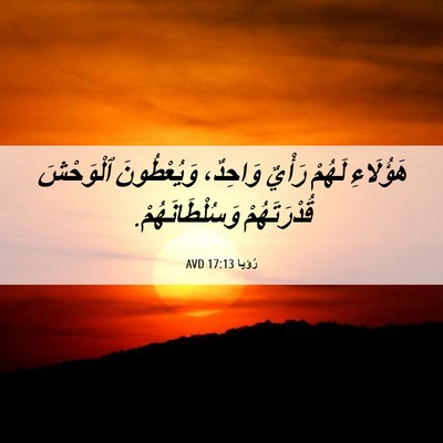 Picture 06 - رُؤيا 17:13 AVD - هَؤُلَاءِ لَهُمْ رَأْيٌ - Bible Verse Picture
