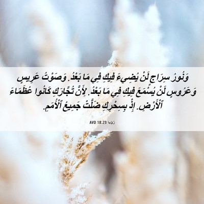 Picture 06 - رُؤيا 18:23 AVD - وَنُورُ سِرَاجٍ لَنْ - Bible Verse Picture