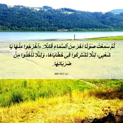 Picture 06 - رُؤيا 18:4 AVD - ثُمَّ سَمِعْتُ صَوْتًا - Bible Verse Picture