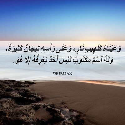 Picture 06 - رُؤيا 19:12 AVD - وَعَيْنَاهُ كَلَهِيبِ - Bible Verse Picture