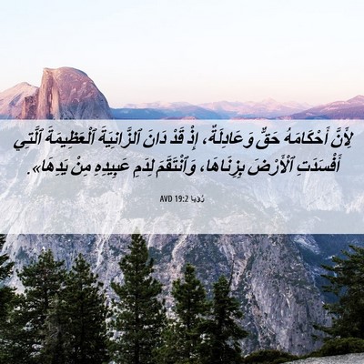 Picture 06 - رُؤيا 19:2 AVD - لِأَنَّ أَحْكَامَهُ حَقٌّ - Bible Verse Picture