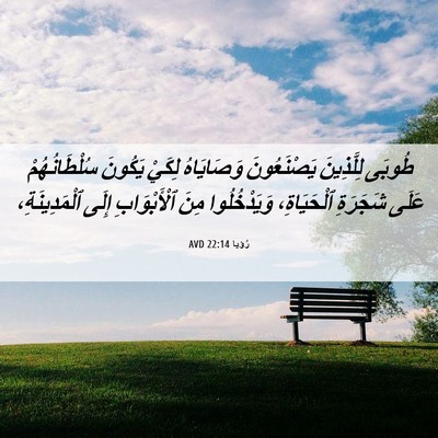 Picture 06 - رُؤيا 22:14 AVD - طُوبَى لِلَّذِينَ - Bible Verse Picture