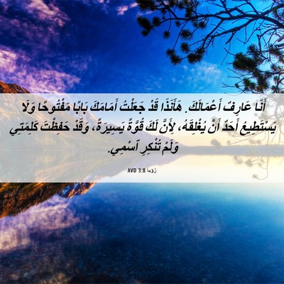 Picture 06 - رُؤيا 3:8 AVD - أَنَا عَارِفٌ أَعْمَالَكَ. - Bible Verse Picture