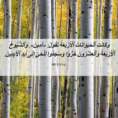 Picture 06 - رُؤيا 5:14 AVD - وَكَانَتِ ٱلْحَيَوَانَاتُ - Bible Verse Picture
