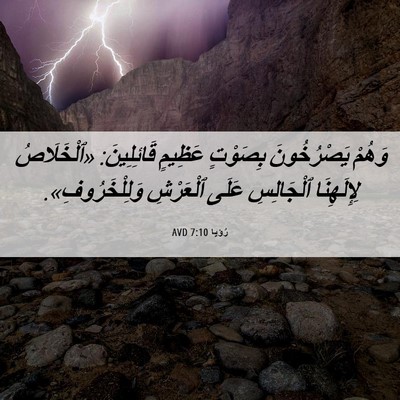 Picture 06 - رُؤيا 7:10 AVD - وَهُمْ يَصْرُخُونَ - Bible Verse Picture