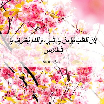 Picture 06 - رُومِيَةَ 10:10 AVD - لِأَنَّ ٱلْقَلْبَ - Bible Verse Picture