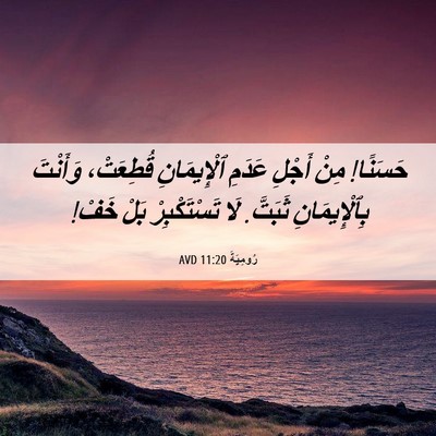Picture 06 - رُومِيَةَ 11:20 AVD - حَسَنًا! مِنْ أَجْلِ - Bible Verse Picture