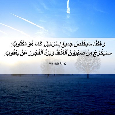 Picture 06 - رُومِيَةَ 11:26 AVD - وَهَكَذَا سَيَخْلُصُ - Bible Verse Picture