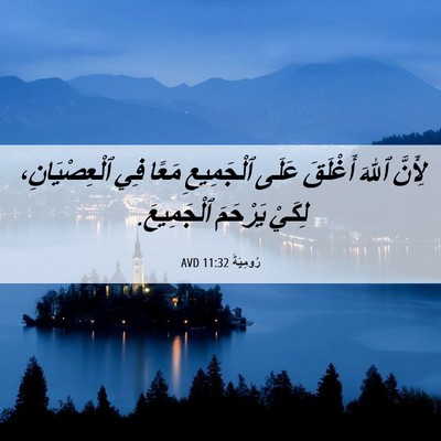 Picture 06 - رُومِيَةَ 11:32 AVD - لِأَنَّ ٱللهَ أَغْلَقَ - Bible Verse Picture