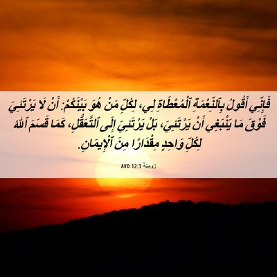 Picture 06 - رُومِيَةَ 12:3 AVD - فَإِنِّي أَقُولُ - Bible Verse Picture