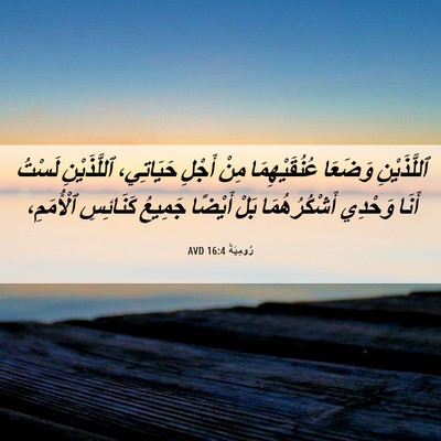Picture 06 - رُومِيَةَ 16:4 AVD - ٱللَّذَيْنِ وَضَعَا - Bible Verse Picture