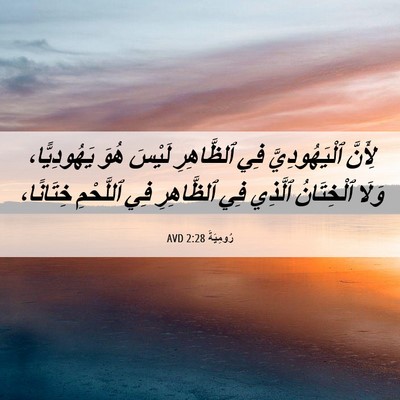 Picture 06 - رُومِيَةَ 2:28 AVD - لِأَنَّ ٱلْيَهُودِيَّ فِي - Bible Verse Picture