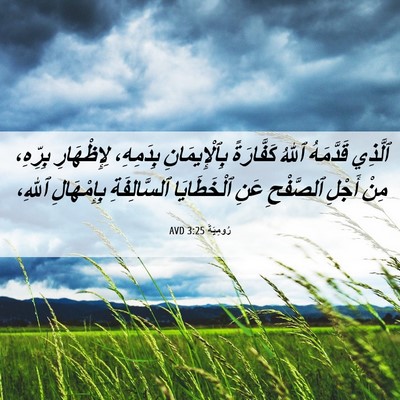 Picture 06 - رُومِيَةَ 3:25 AVD - ٱلَّذِي قَدَّمَهُ ٱللهُ - Bible Verse Picture