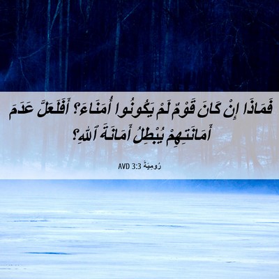 Picture 06 - رُومِيَةَ 3:3 AVD - فَمَاذَا إِنْ كَانَ قَوْمٌ - Bible Verse Picture