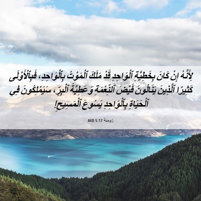 Picture 06 - رُومِيَةَ 5:17 AVD - لِأَنَّهُ إِنْ كَانَ - Bible Verse Picture