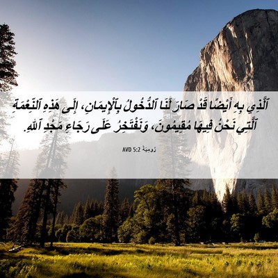 Picture 06 - رُومِيَةَ 5:2 AVD - ٱلَّذِي بِهِ أَيْضًا قَدْ - Bible Verse Picture