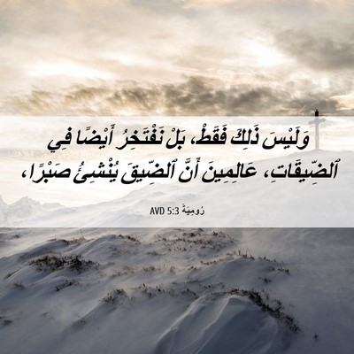 Picture 06 - رُومِيَةَ 5:3 AVD - وَلَيْسَ ذَلِكَ فَقَطْ، - Bible Verse Picture