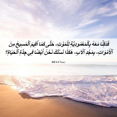 Picture 06 - رُومِيَةَ 6:4 AVD - فَدُفِنَّا مَعَهُ - Bible Verse Picture