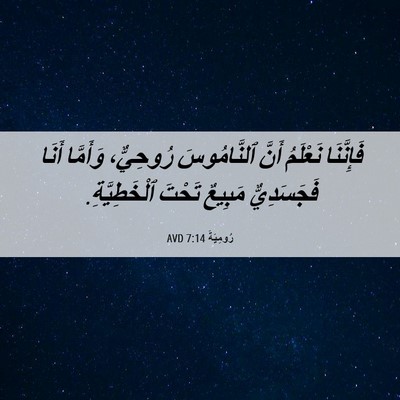 Picture 06 - رُومِيَةَ 7:14 AVD - فَإِنَّنَا نَعْلَمُ أَنَّ - Bible Verse Picture