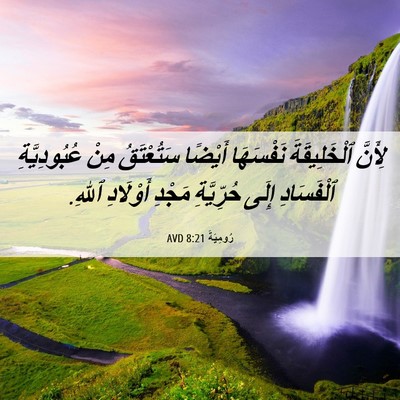 Picture 06 - رُومِيَةَ 8:21 AVD - لِأَنَّ ٱلْخَلِيقَةَ - Bible Verse Picture