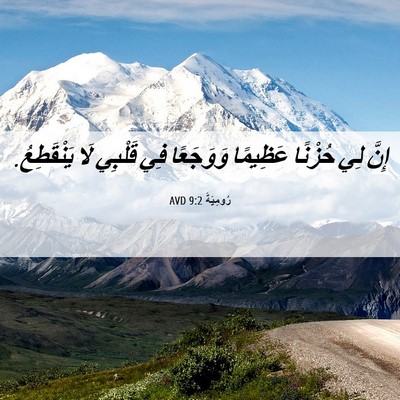 Picture 06 - رُومِيَةَ 9:2 AVD - إِنَّ لِي حُزْنًا عَظِيمًا - Bible Verse Picture