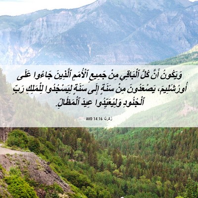 Picture 06 - زَكَريَّا 14:16 AVD - وَيَكُونُ أَنَّ كُلَّ - Bible Verse Picture