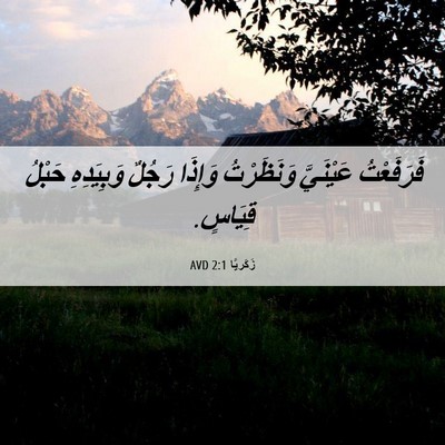 Picture 06 - زَكَريَّا 2:1 AVD - فَرَفَعْتُ عَيْنَيَّ - Bible Verse Picture