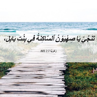 Picture 06 - زَكَريَّا 2:7 AVD - تَنَجَّيْ يَا صِهْيَوْنُ - Bible Verse Picture