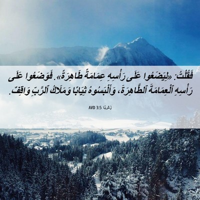 Picture 06 - زَكَريَّا 3:5 AVD - فَقُلْتُ: «لِيَضَعُوا - Bible Verse Picture