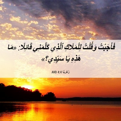 Picture 06 - زَكَريَّا 4:4 AVD - فَأَجَبْتُ وَقُلْتُ - Bible Verse Picture