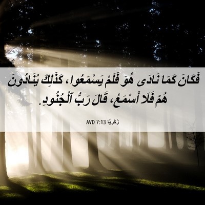 Picture 06 - زَكَريَّا 7:13 AVD - فَكَانَ كَمَا نَادَى هُوَ - Bible Verse Picture
