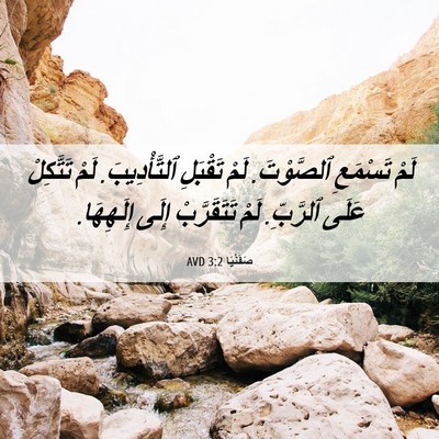 Picture 06 - صَفَنْيَا 3:2 AVD - لَمْ تَسْمَعِ ٱلصَّوْتَ. - Bible Verse Picture