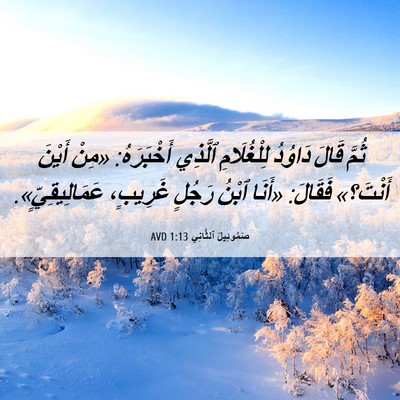 Picture 06 - صَمُوئِيلَ ٱلثَّانِي 1:13 AVD - ثُمَّ قَالَ دَاوُدُ - Bible Verse Picture