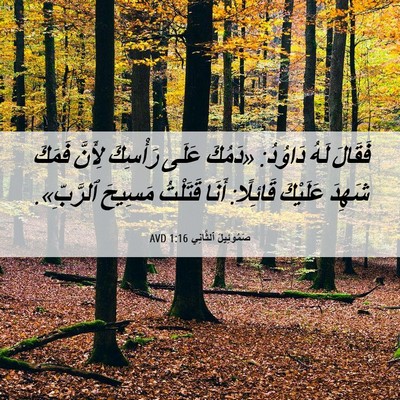 Picture 06 - صَمُوئِيلَ ٱلثَّانِي 1:16 AVD - فَقَالَ لَهُ دَاوُدُ: - Bible Verse Picture
