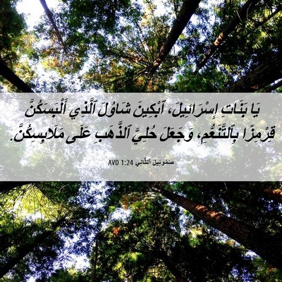 Picture 06 - صَمُوئِيلَ ٱلثَّانِي 1:24 AVD - يَا بَنَاتِ إِسْرَائِيلَ، - Bible Verse Picture