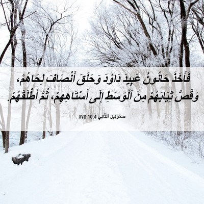 Picture 06 - صَمُوئِيلَ ٱلثَّانِي 10:4 AVD - فَأَخَذَ حَانُونُ عَبِيدَ - Bible Verse Picture