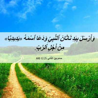 Picture 06 - صَمُوئِيلَ ٱلثَّانِي 12:25 AVD - وَأَرْسَلَ بِيَدِ - Bible Verse Picture