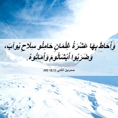 Picture 06 - صَمُوئِيلَ ٱلثَّانِي 18:15 AVD - وَأَحَاطَ بِهَا عَشْرَةُ - Bible Verse Picture