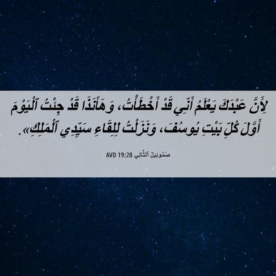 Picture 06 - صَمُوئِيلَ ٱلثَّانِي 19:20 AVD - لِأَنَّ عَبْدَكَ يَعْلَمُ - Bible Verse Picture