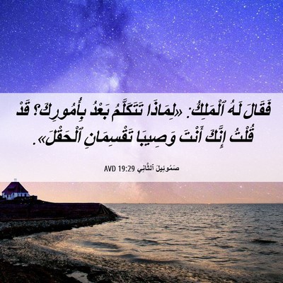 Picture 06 - صَمُوئِيلَ ٱلثَّانِي 19:29 AVD - فَقَالَ لَهُ ٱلْمَلِكُ: - Bible Verse Picture